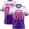 FadeFashion1669 Custom White Pink-Purple Authentic Fade Fashion Football Jersey