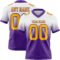 Custom White Gold-Purple Authentic Fade Fashion Football Jersey
