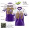 FadeFashion1671-1 Custom White Old Gold-Purple Authentic Fade Fashion Football Jersey