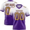 FadeFashion1671 Custom White Old Gold-Purple Authentic Fade Fashion Football Jersey