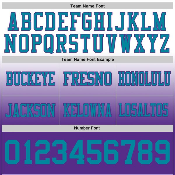 Custom White Teal-Purple Authentic Fade Fashion Football Jersey