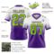 FadeFashion1673-1 Custom White Neon Green-Purple Authentic Fade Fashion Football Jersey