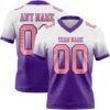 Custom White Medium Pink-Purple Authentic Fade Fashion Football Jersey