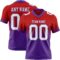 Custom Red White-Purple Authentic Fade Fashion Football Jersey