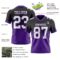 FadeFashion1678-1 Custom Black White-Purple Authentic Fade Fashion Football Jersey