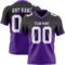 FadeFashion1678 Custom Black White-Purple Authentic Fade Fashion Football Jersey