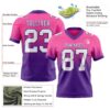 Custom Pink White-Purple Authentic Fade Fashion Football Jersey