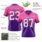 FadeFashion1679-1 Custom Pink White-Purple Authentic Fade Fashion Football Jersey