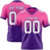 Custom Pink White-Purple Authentic Fade Fashion Football Jersey