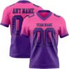 Custom Pink Purple-Black Authentic Fade Fashion Football Jersey