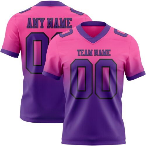 FadeFashion1680 Custom Pink Purple-Black Authentic Fade Fashion Football Jersey