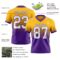 FadeFashion1681-1 Custom Gold White-Purple Authentic Fade Fashion Football Jersey