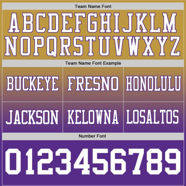 Custom Old Gold White-Purple Authentic Fade Fashion Football Jersey