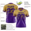 Custom Old Gold Purple-Black Authentic Fade Fashion Football Jersey