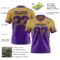 Custom Old Gold Purple-Black Authentic Fade Fashion Football Jersey