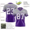 Custom Gray White-Purple Authentic Fade Fashion Football Jersey