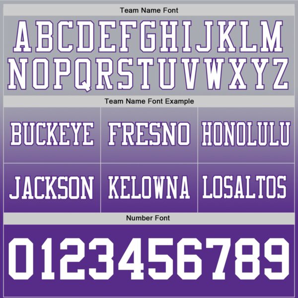 Custom Gray White-Purple Authentic Fade Fashion Football Jersey