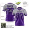 Custom Gray Purple-Black Authentic Fade Fashion Football Jersey