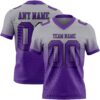 Custom Gray Purple-Black Authentic Fade Fashion Football Jersey