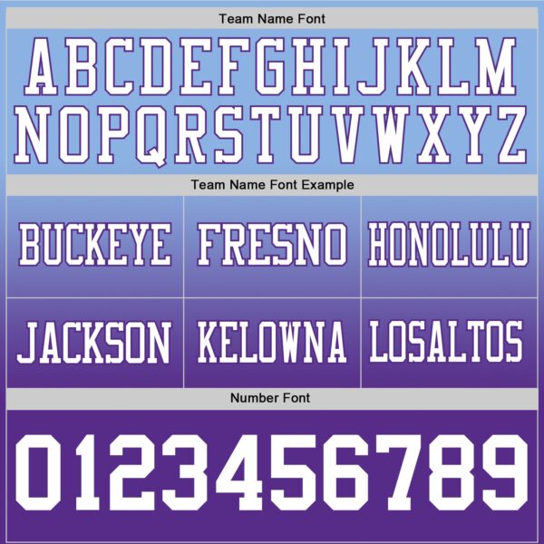 Custom Light Blue White-Purple Authentic Fade Fashion Football Jersey