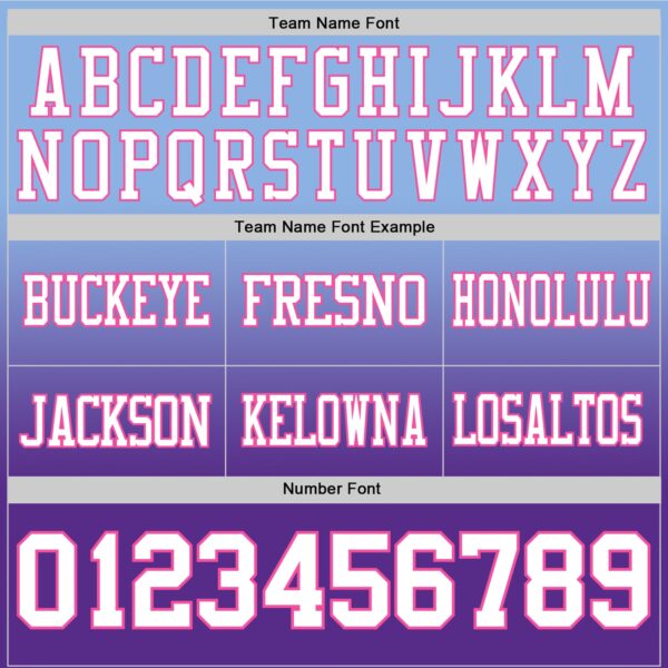 Custom Light Blue White Purple-Pink Authentic Fade Fashion Football Jersey