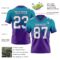 FadeFashion1691-1 Custom Teal White-Purple Authentic Fade Fashion Football Jersey