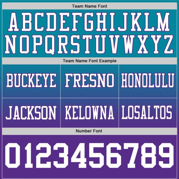 Custom Teal White-Purple Authentic Fade Fashion Football Jersey