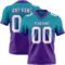 FadeFashion1691 Custom Teal White-Purple Authentic Fade Fashion Football Jersey