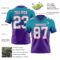 FadeFashion1692-1 Custom Teal White Purple-Pink Authentic Fade Fashion Football Jersey