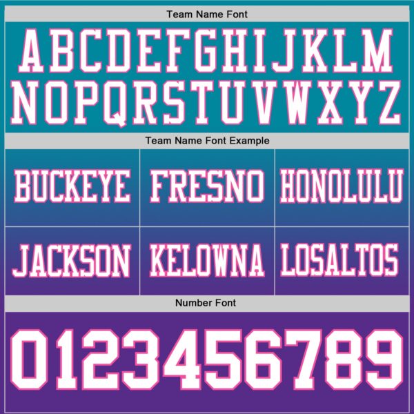 Custom Teal White Purple-Pink Authentic Fade Fashion Football Jersey