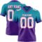 FadeFashion1692 Custom Teal White Purple-Pink Authentic Fade Fashion Football Jersey