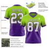 Custom Neon Green White-Purple Authentic Fade Fashion Football Jersey