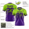 Custom Neon Green Purple-Black Authentic Fade Fashion Football Jersey