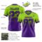 Custom Neon Green Purple-Black Authentic Fade Fashion Football Jersey