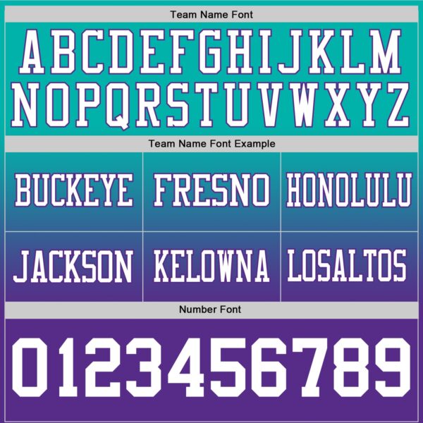 Custom Aqua White-Purple Authentic Fade Fashion Football Jersey