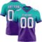 FadeFashion1695 Custom Aqua White-Purple Authentic Fade Fashion Football Jersey