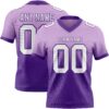 Custom Light Purple White-Purple Authentic Fade Fashion Football Jersey