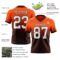 FadeFashion1704-1 Custom Orange White-Brown Authentic Fade Fashion Football Jersey