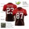 FadeFashion1705-1 Custom Red White-Brown Authentic Fade Fashion Football Jersey