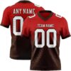 Custom Red White-Brown Authentic Fade Fashion Football Jersey