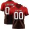 FadeFashion1705 Custom Red White-Brown Authentic Fade Fashion Football Jersey