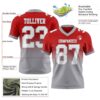 Custom Red White-Gray Authentic Fade Fashion Football Jersey