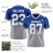 Custom Royal White-Gray Authentic Fade Fashion Football Jersey