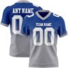 Custom Royal White-Gray Authentic Fade Fashion Football Jersey