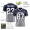 Custom Navy White-Gray Authentic Fade Fashion Football Jersey
