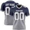 Custom Navy White-Gray Authentic Fade Fashion Football Jersey