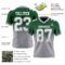 Custom Green White-Gray Authentic Fade Fashion Football Jersey