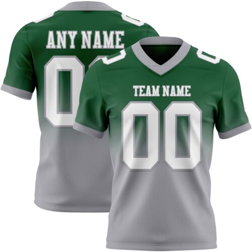 FadeFashion1713 Custom Green White-Gray Authentic Fade Fashion Football Jersey