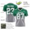 Custom Kelly Green White-Gray Authentic Fade Fashion Football Jersey