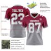 Custom Maroon White-Gray Authentic Fade Fashion Football Jersey
